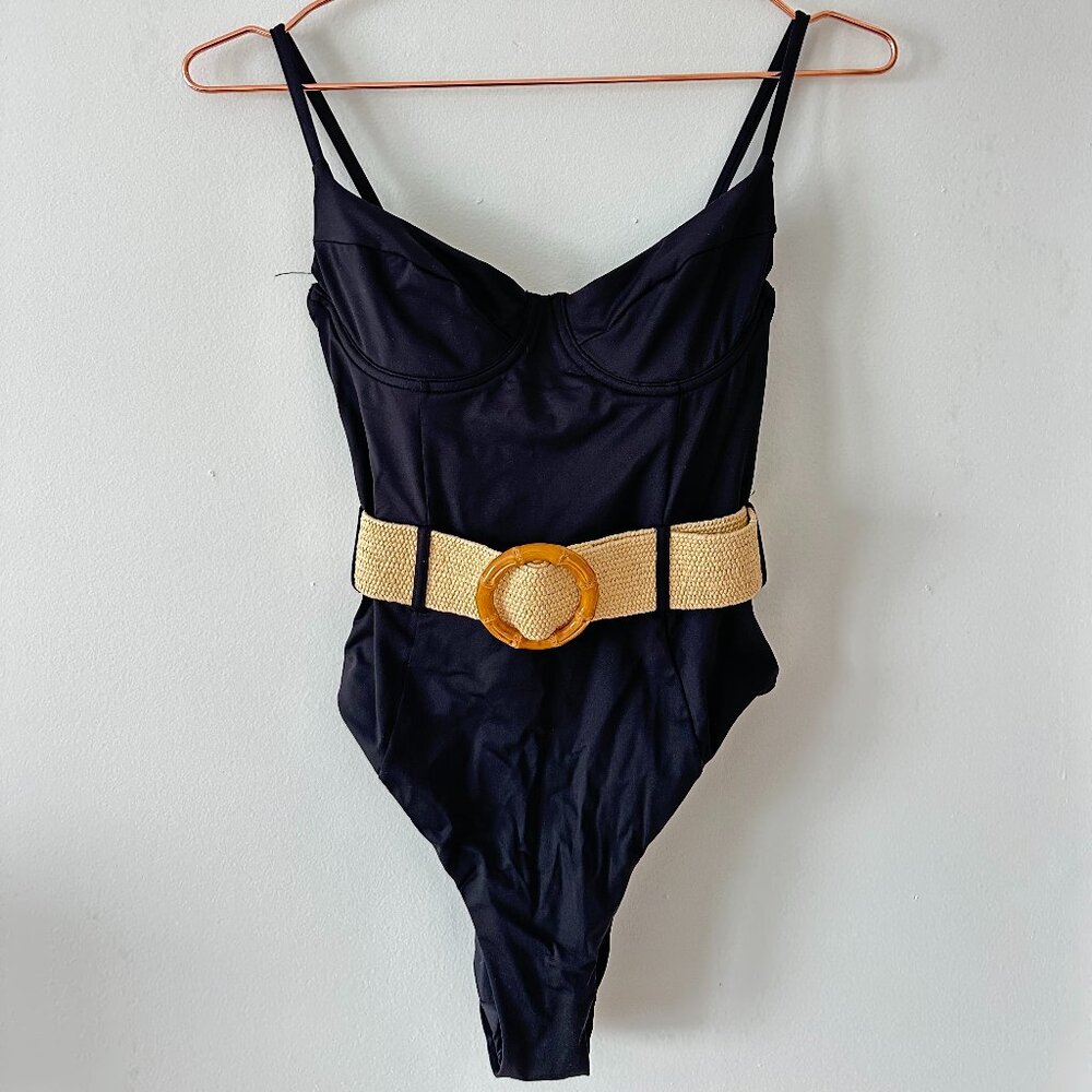 Balconette Belted One-Piece Swimsuit WeWoreWhat
